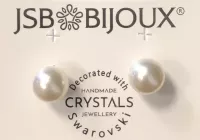 Náušnice s perličkou - bílé Swarovski