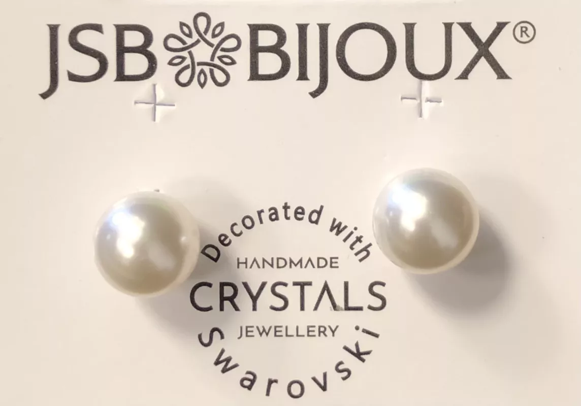 Náušnice s perličkou - bílé Swarovski JSB BIJOUX