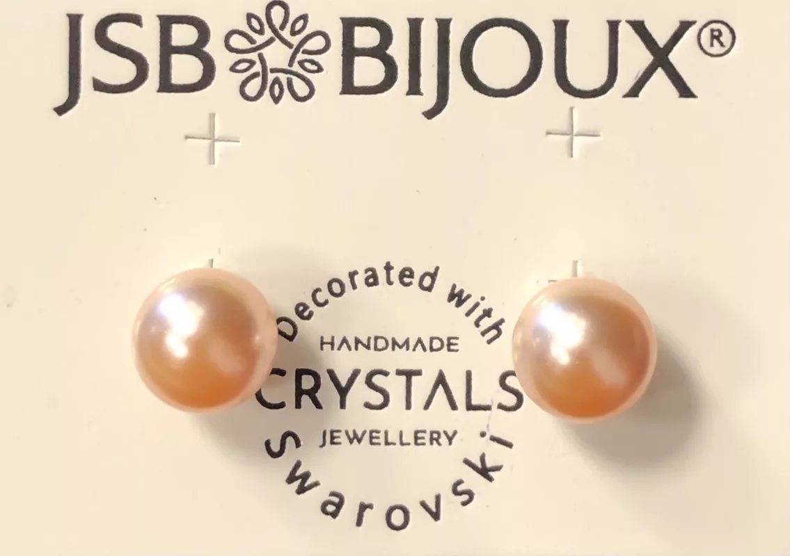 Náušnice s perličkou - oranžové Swarovski JSB BIJOUX