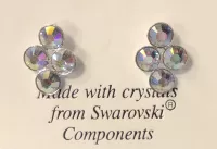 Náušnice šatonové růže - duhové Swarovski