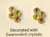Náušnice šatonové růže - žluté Swarovski
