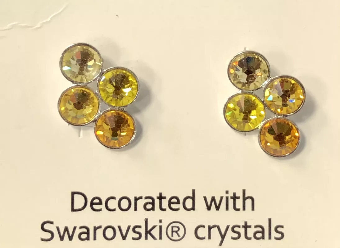 Náušnice šatonové růže - žluté Swarovski JSB BIJOUX