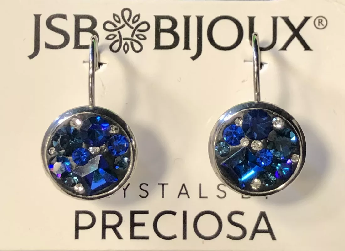 Náušnice ve hmotě - modré Preciosa JSB BIJOUX