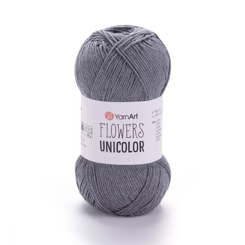 Příze Flowers Unicolor - šedá YarnArt