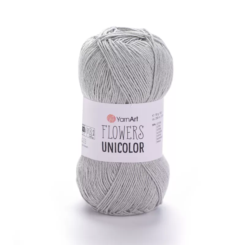 Příze Flowers Unicolor - světle šedá YarnArt