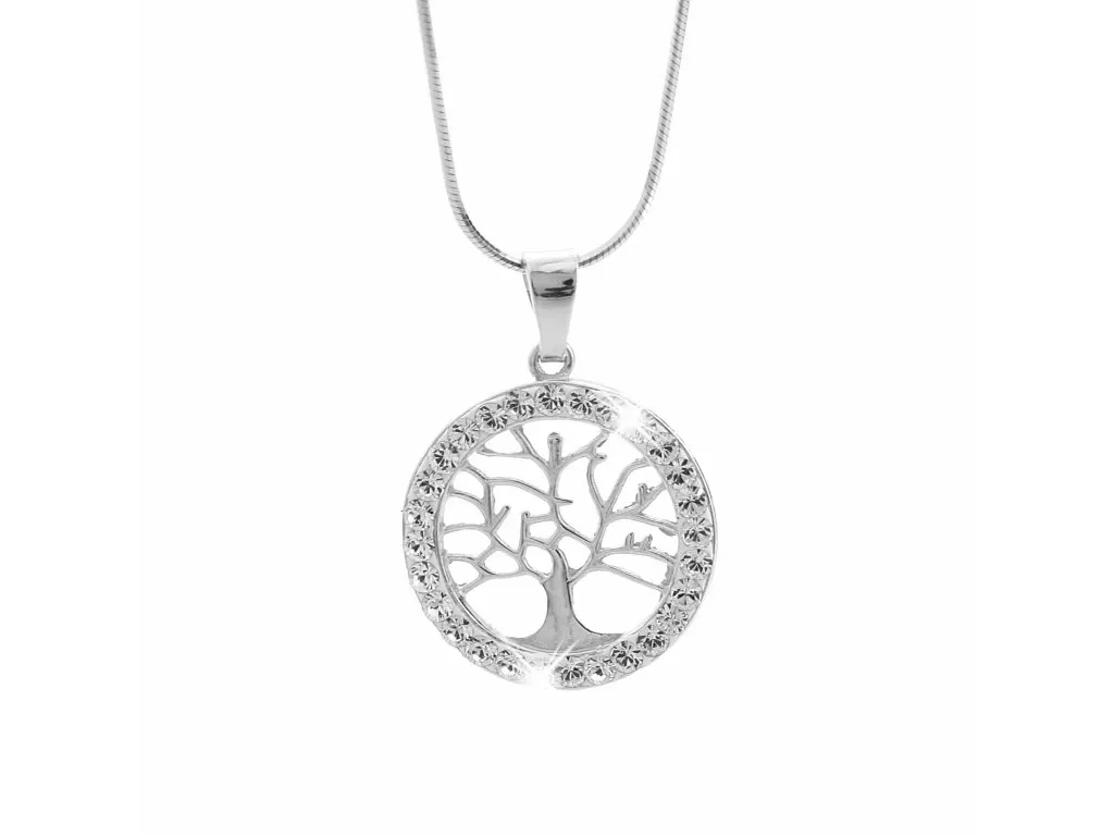 Stříbrný náhrdelník strom života Swarovski JSB BIJOUX