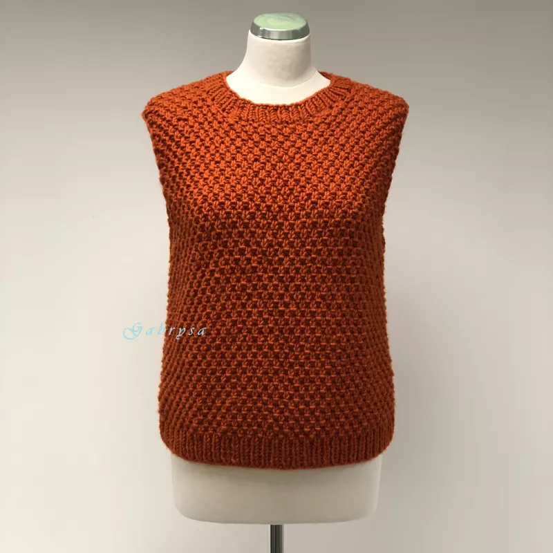 Dámská pletená vesta - rezavá ( M/L ) Gabrysa