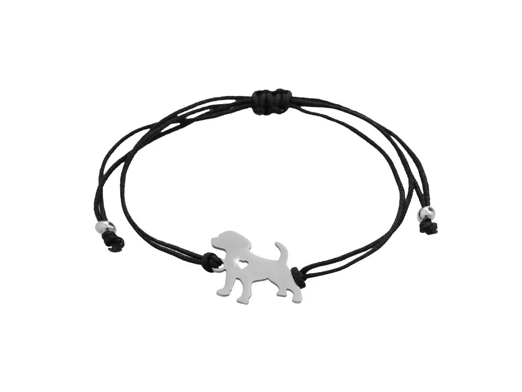 Náramek šňůrkový pes JSB BIJOUX
