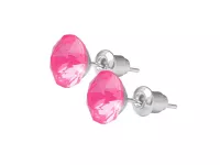 Náušnice 8mm - neonově růžové Swarovski JSB BIJOUX