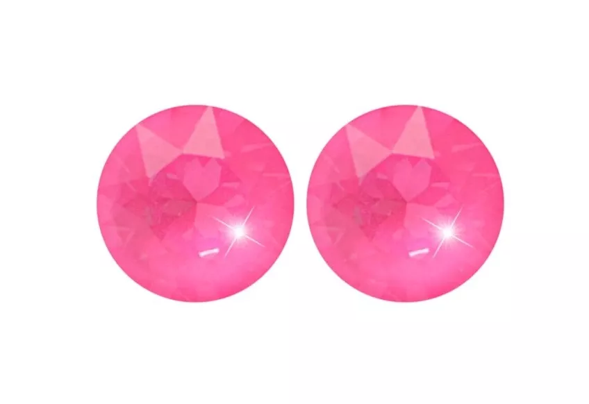 Náušnice 8mm - neonově růžové Swarovski JSB BIJOUX