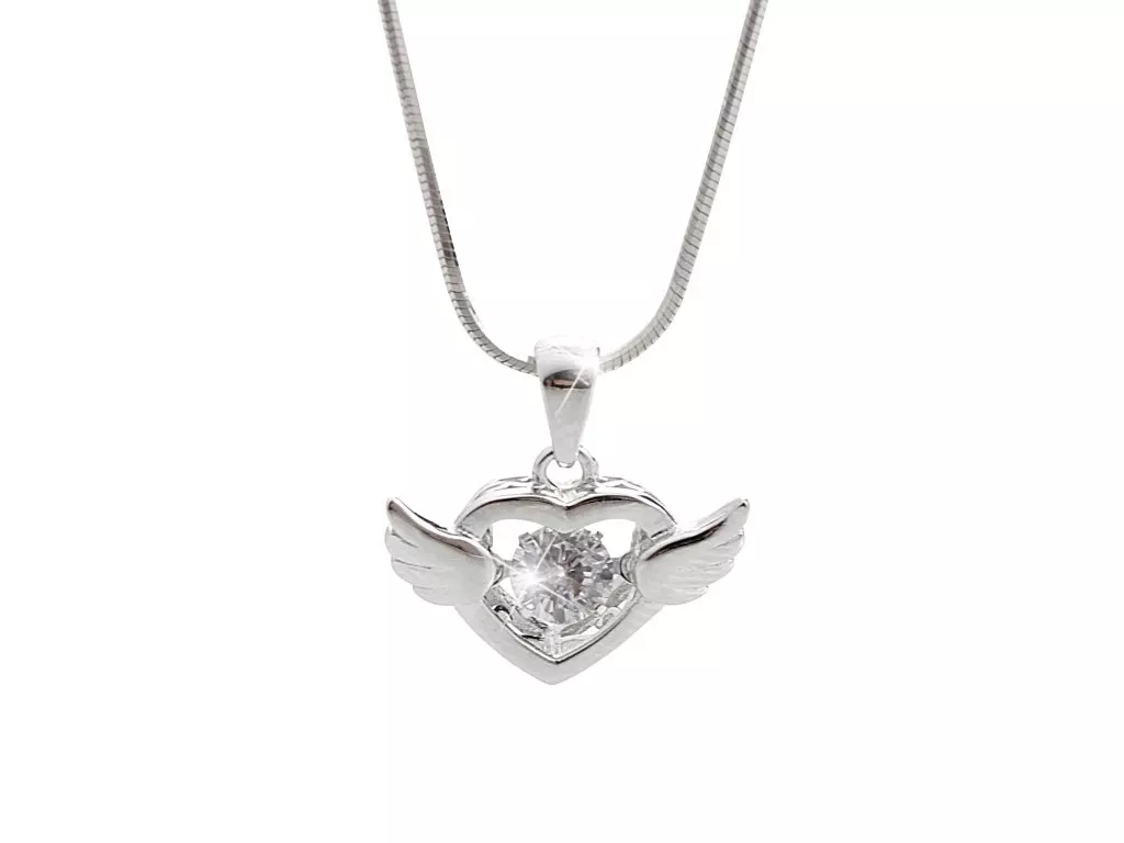 Stříbrný náhrdelník srdce Swarovski JSB BIJOUX