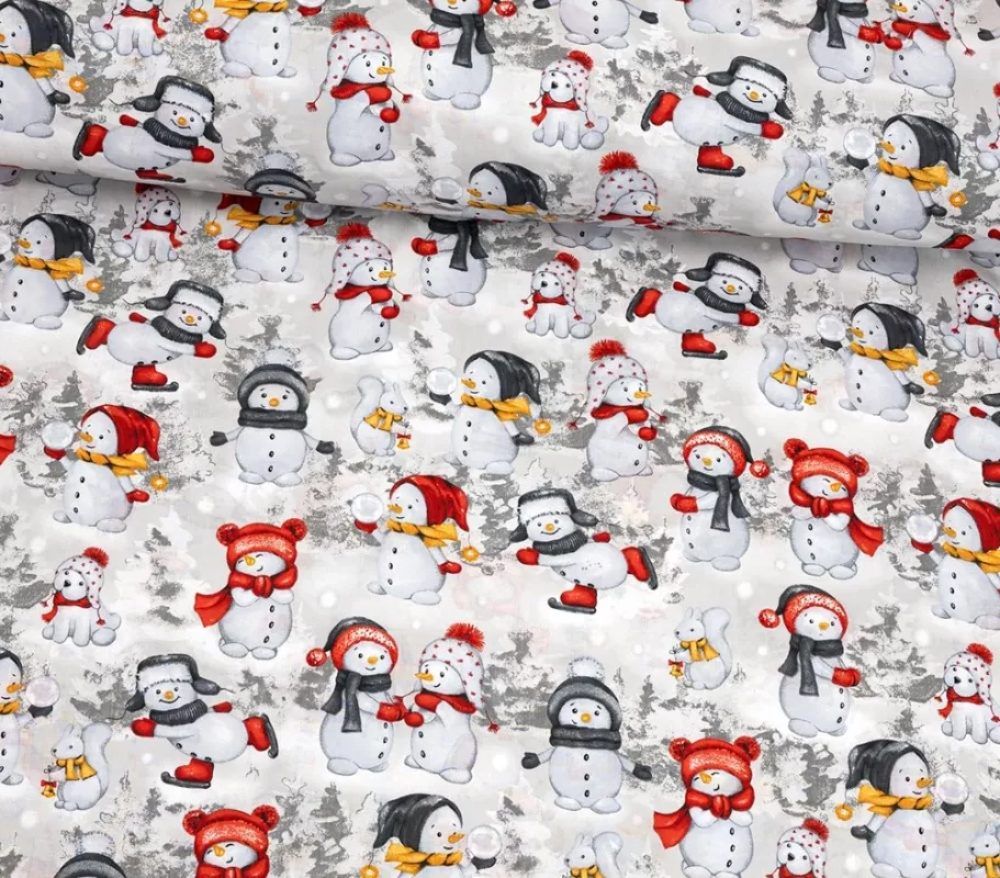 Bavlněná látka - sněhuláci ???