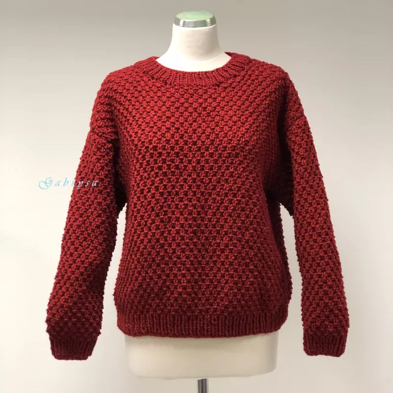 Dámský pletený svetr - vínový ( M/L ) Gabrysa