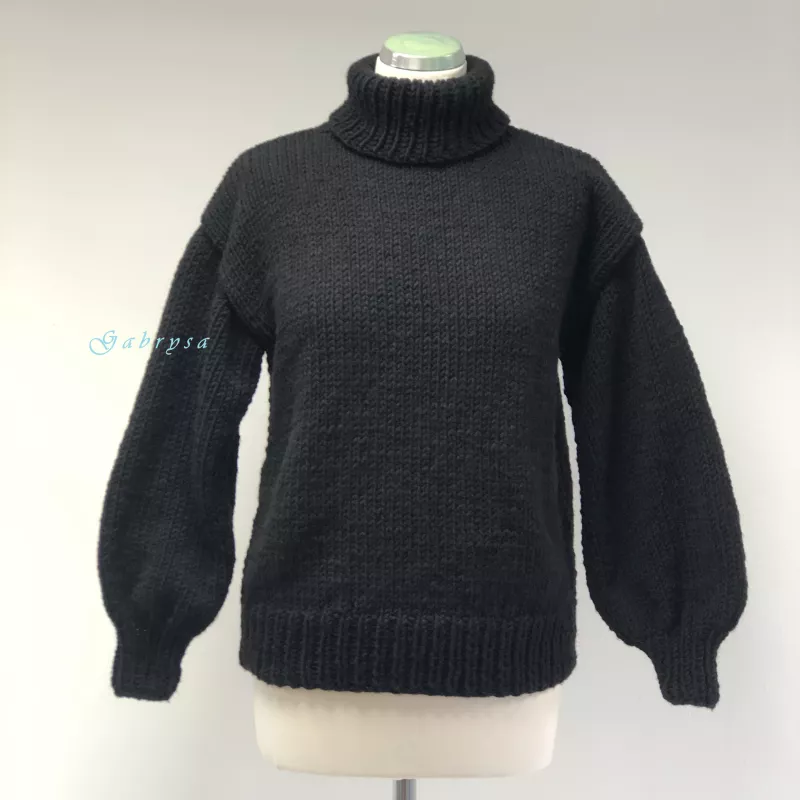 Dívčí / dámský pletený svetr - černý ( XS/M ) Gabrysa