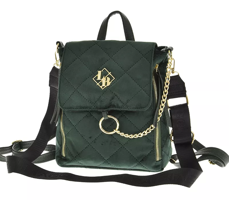 Eco kožený batoh - zelený Laura Biaggi