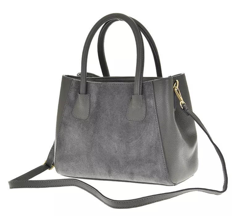 Kožená kabelka - šedá Laura Biaggi