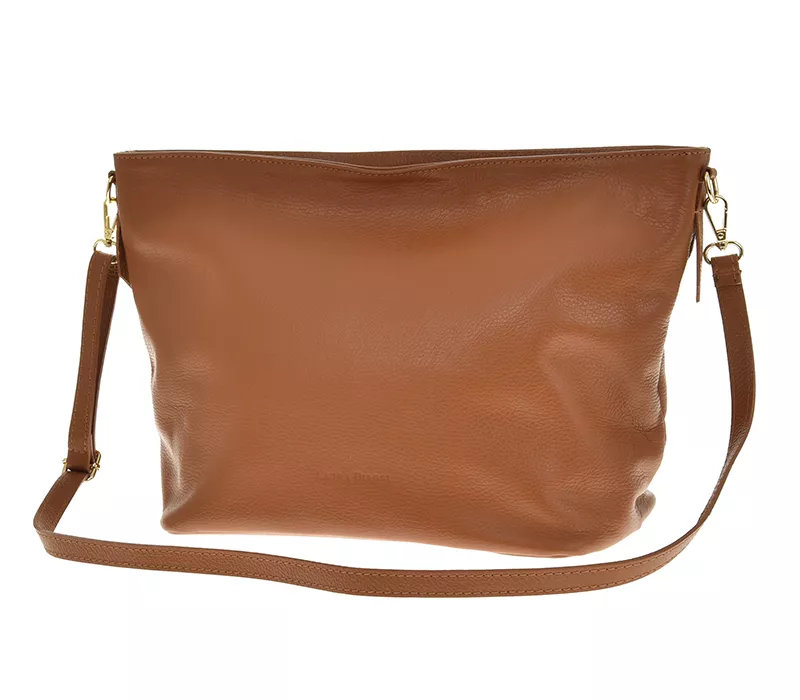 Kožená kabelka - velbloudí Laura Biaggi