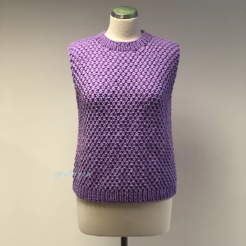 Dámská pletená vesta - fialová ( M/L ) Gabrysa