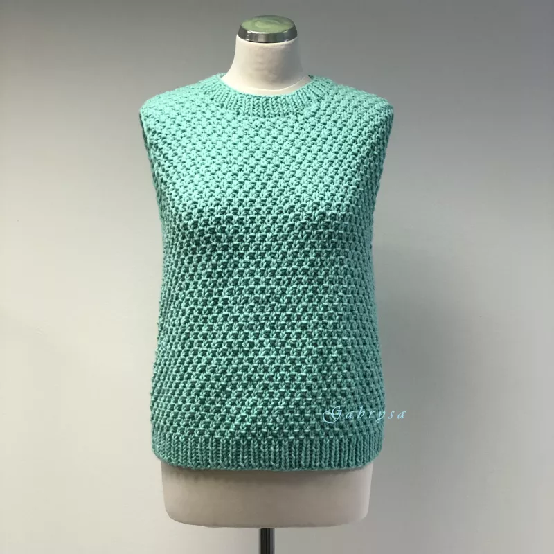 Dámská pletená vesta - mentolová m( M/L ) Gabrysa