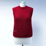 Dámská pletená vesta - vínová ( M )