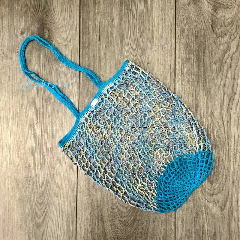 Háčkovaná síťovka - barevná tyrkysová Gabrysa