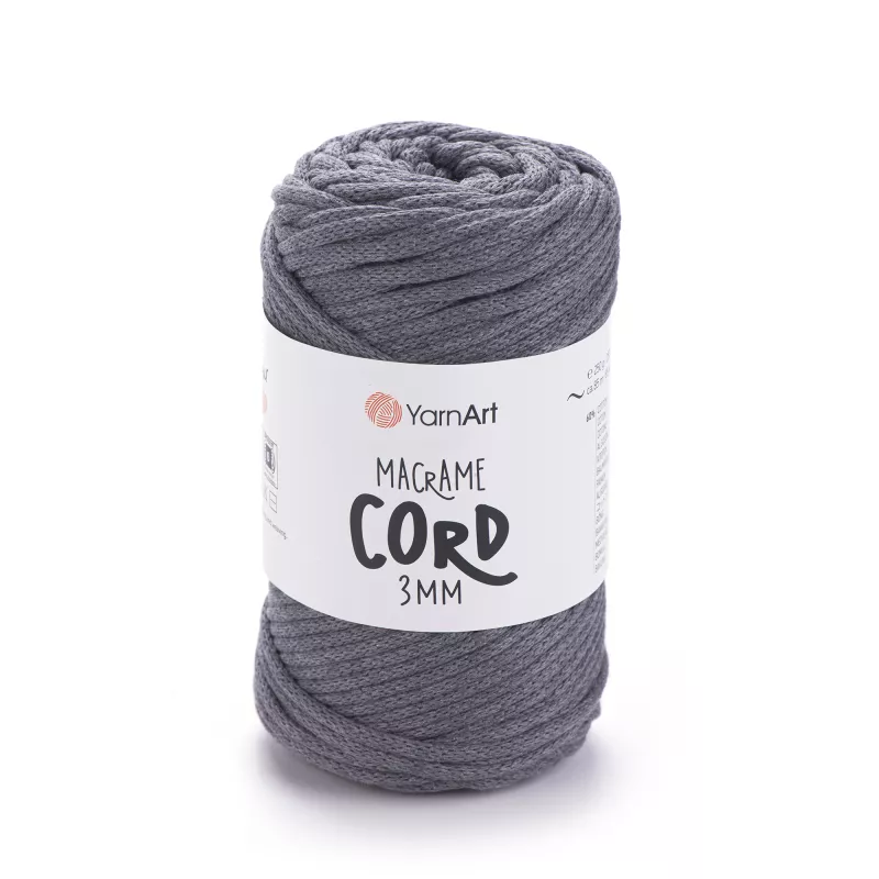 Macrame Cord 3mm - tmavě šedá YarnArt