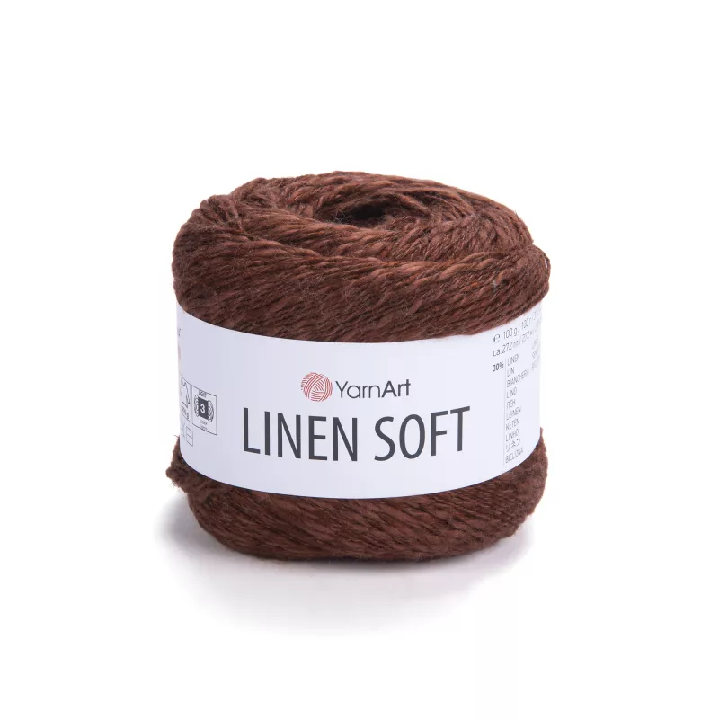 Příze Linen Soft - tmavě hnědá YarnArt