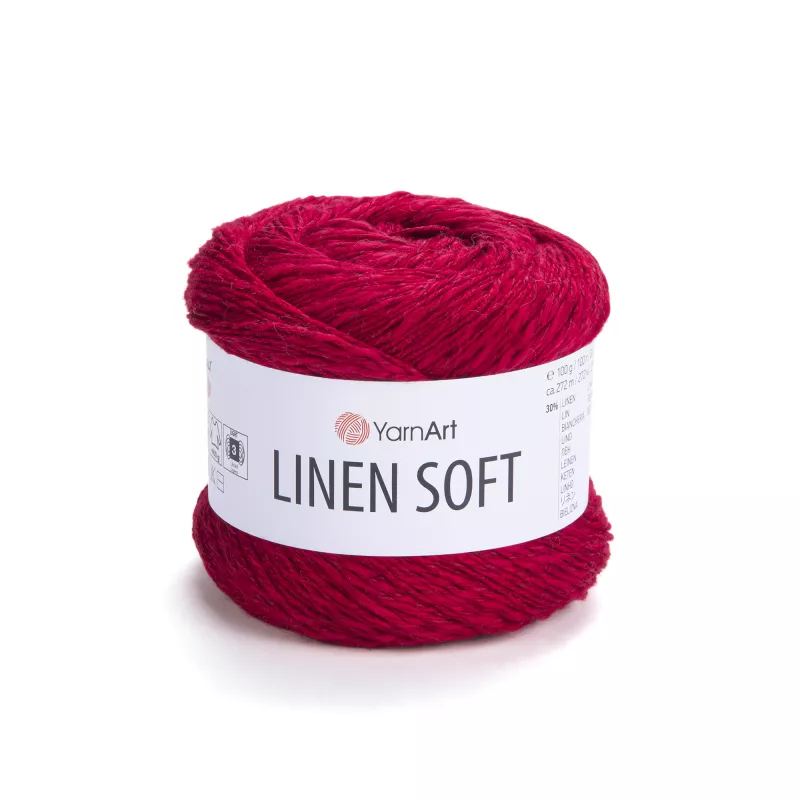 Příze Linen Soft - červená YarnArt