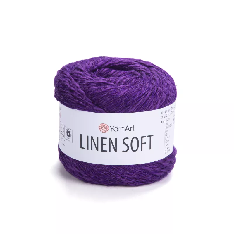 Příze Linen Soft - tmavě fialová YarnArt