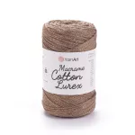 Příze Macrame Cotton Lurex - hnědá