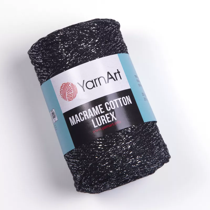 Příze Macrame Cotton Lurex - černá YarnArt