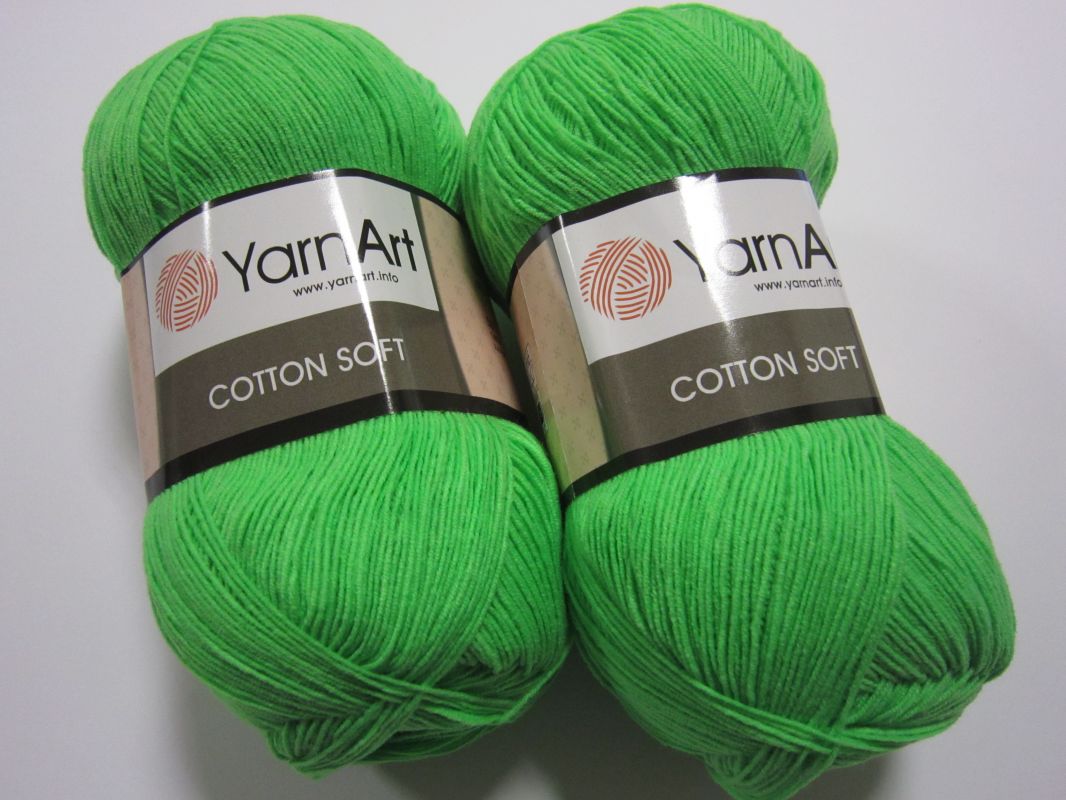 Příze Cotton Soft - neonově zelená YarnArt