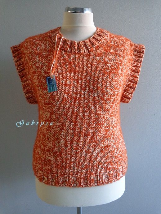 Dámská pletená vesta - oranžová ( M/XL ) Gabrysa