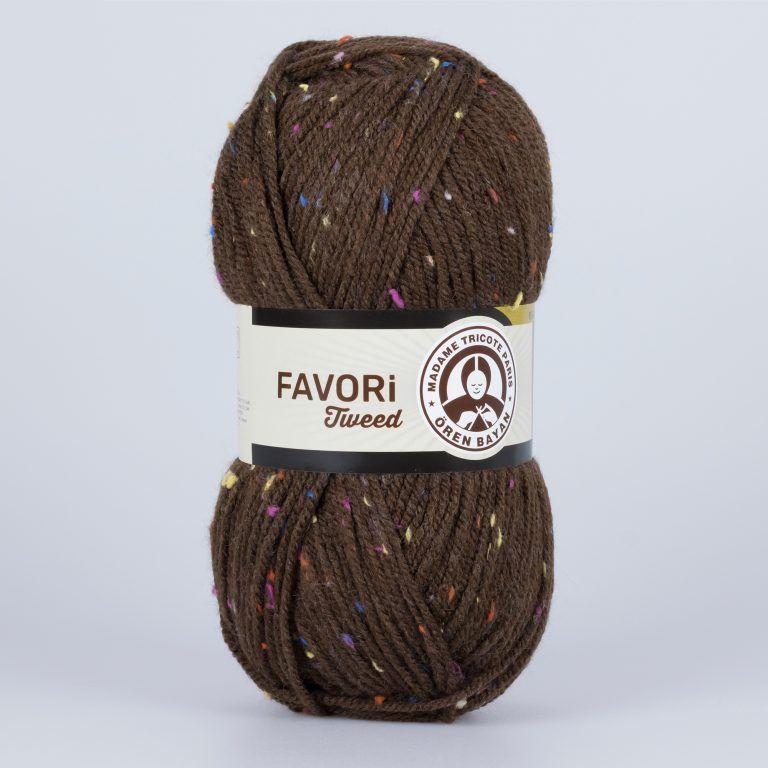 Příze Favori Tweed - tmavě hnědá Madame Tricote Paris